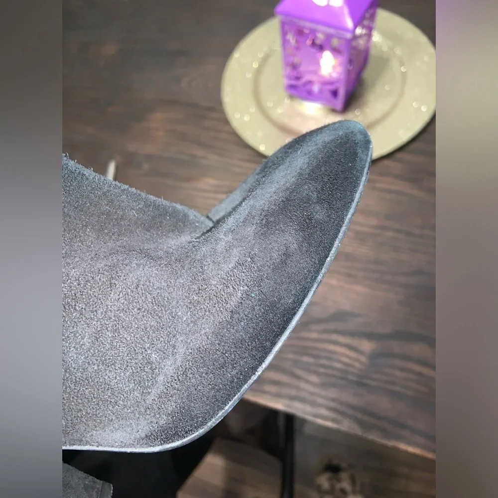 Free people suede black  37 wide calf suede over the knee boot $250 fall casual